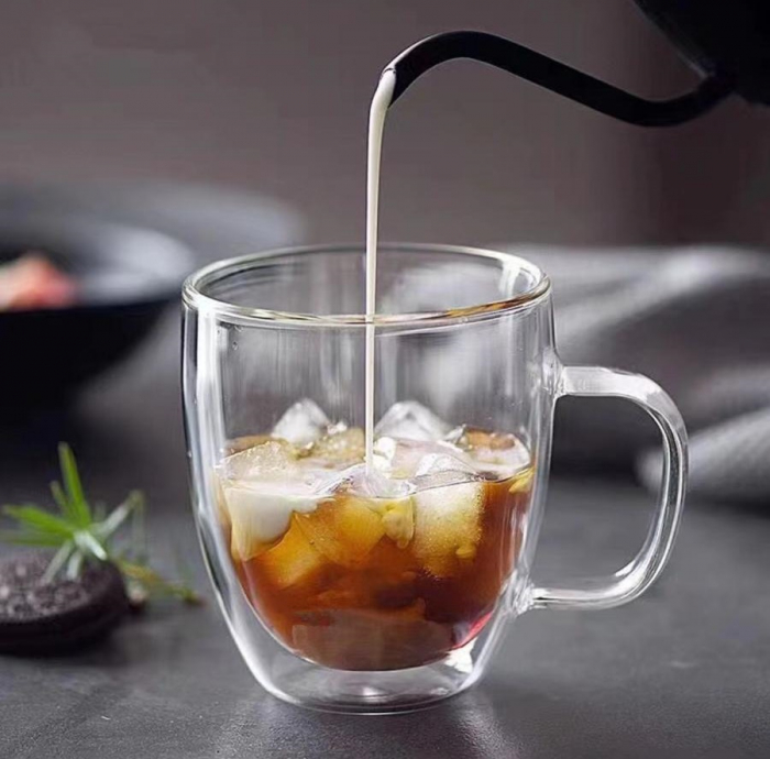 Cana din sticla borosilicata cu perete dublu THEA, 300ml [2]