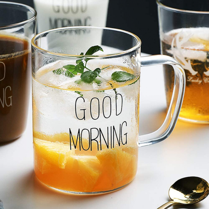 Cana sticla borosilicata GOOD MORNING, 450ml [4]