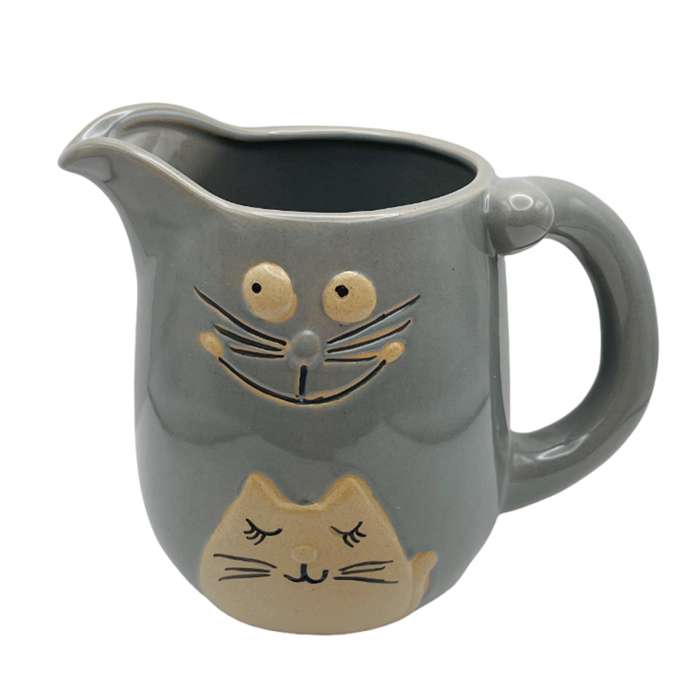 Carafa ceramica PISICA LUFFY, Gri, 13cm [2]