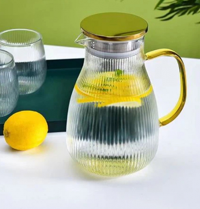 Carafa sticla borosilicata JONAS, Capac cu filtru, 1500 ml [4]