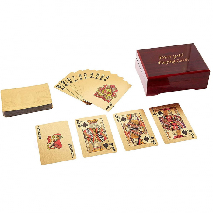 Carti de joc aurite Poker Casino in cutie lemn [1]