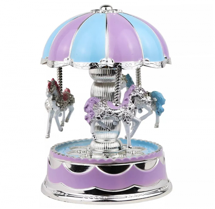 Carusel muzical rotativ cu lumina LED JOY, Mov, 10x16cm [1]