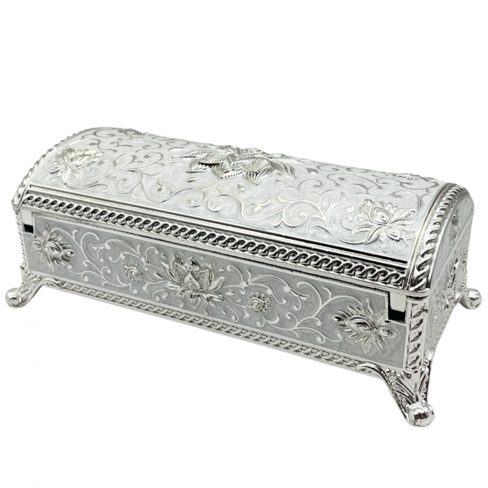 Caseta bijuterii ROYAL, 18x8x6cm, Argintiu [1]