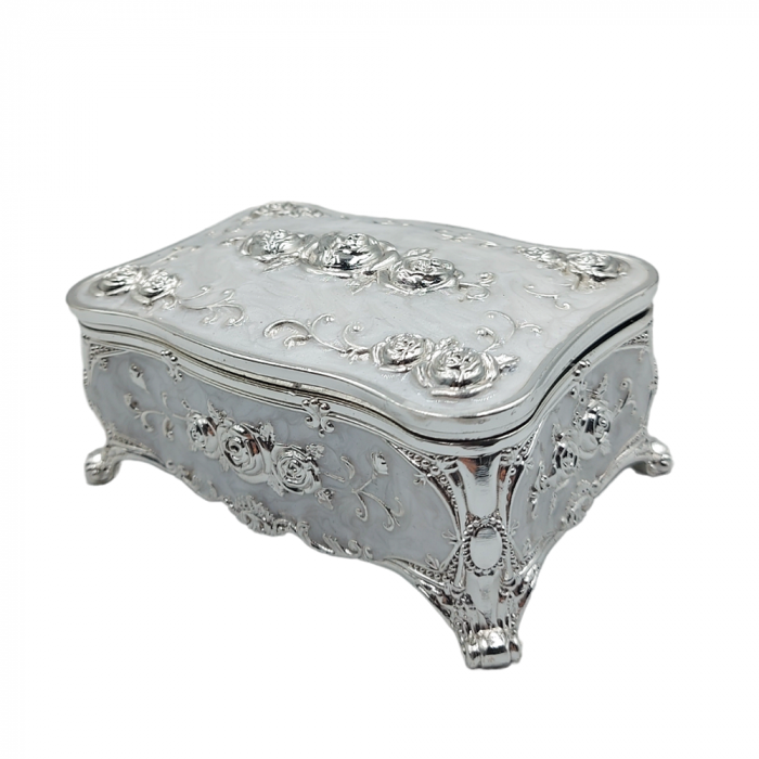 Caseta bijuterii sidefata SOPHIE, 11x7x5cm, Argintiu [2]