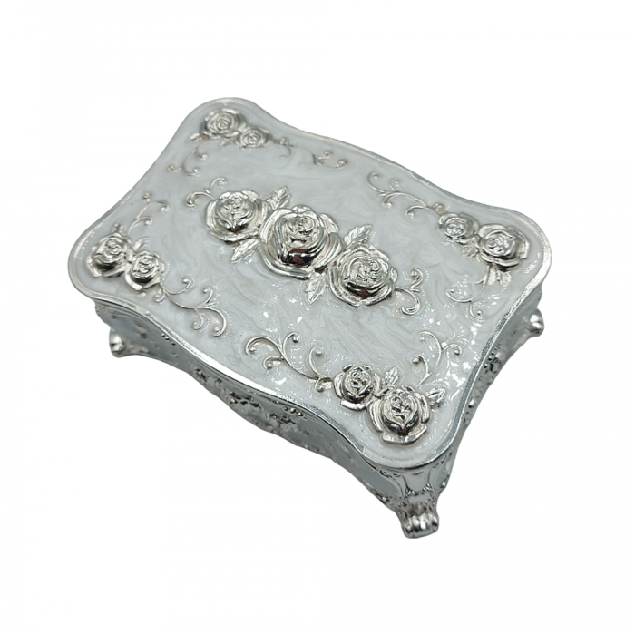 Caseta bijuterii sidefata SOPHIE, 11x7x5cm, Argintiu [4]
