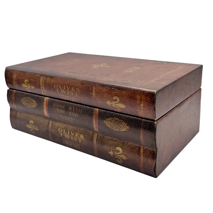 Caseta decorativa tip carte VINTAGE LIBRARY - 20x11x8 cm – Maro antichizat [1]