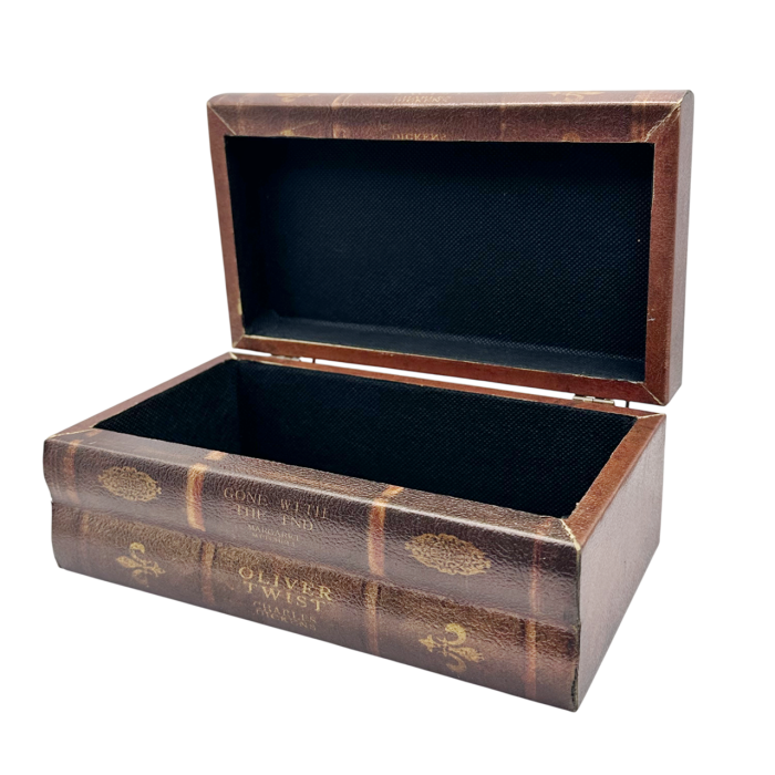 Caseta decorativa tip carte VINTAGE LIBRARY - 25x15x10 cm – Maro antichizat [5]