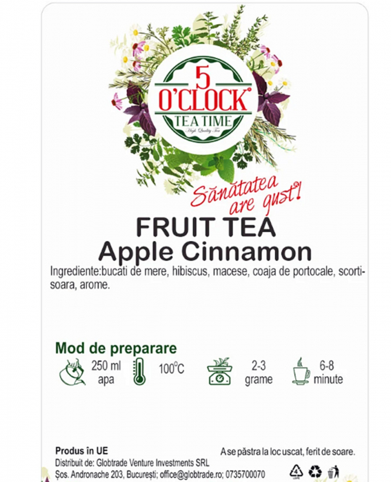 Ceai de fructe APPLE CINNAMON,  Cu mar si scortisoara, 50g [2]