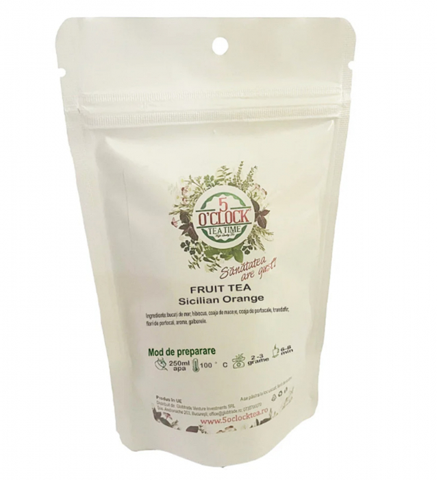 Ceai de fructe SICILIAN ORANGE, Cu portocale rosii, 50g [2]