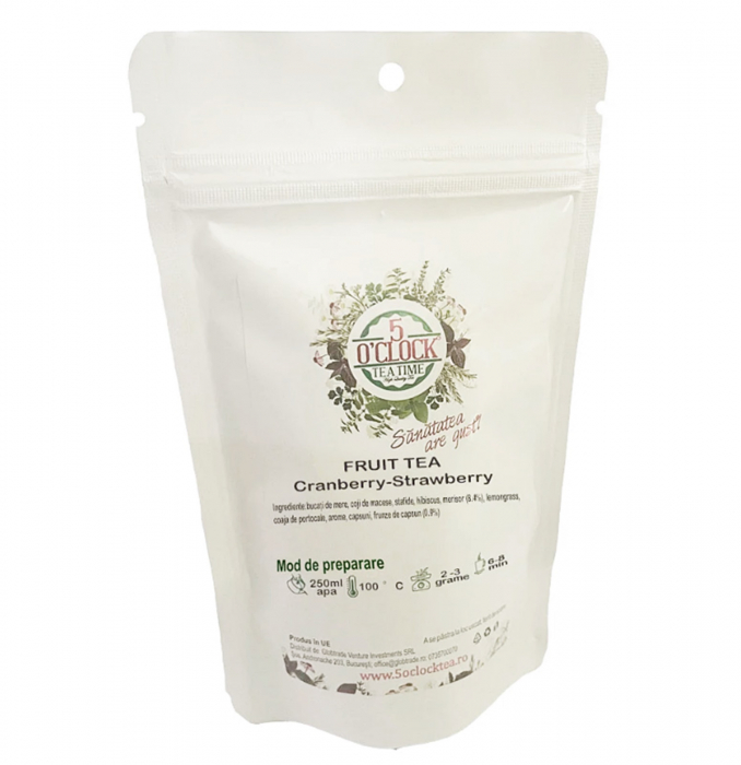 Ceai de fructe SOURISH, Cu merisor si capsuni, 50g [3]