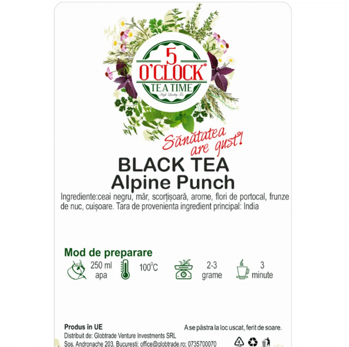 Ceai negru ALPINE PUNCH, Cu scortisoara si mar, 50g [2]