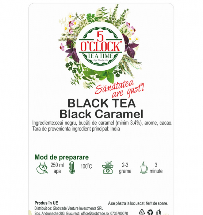 Ceai negru BLACK CARAMEL, Cu zahar ars, 50g [2]