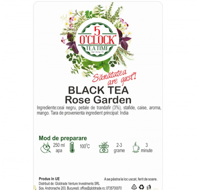 Ceai negru ROSE GARDEN, Cu trandafiri, 50g [2]