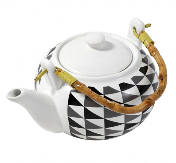 Ceainic ceramica ERIN, 500ml, Maner bambus [2]