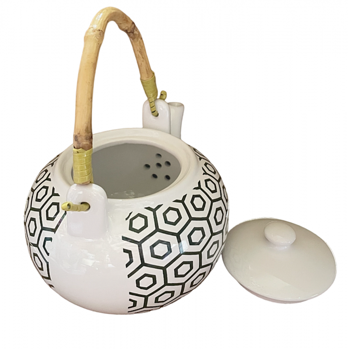 Ceainic ceramica LUCAS, 500ml, Maner bambus [2]