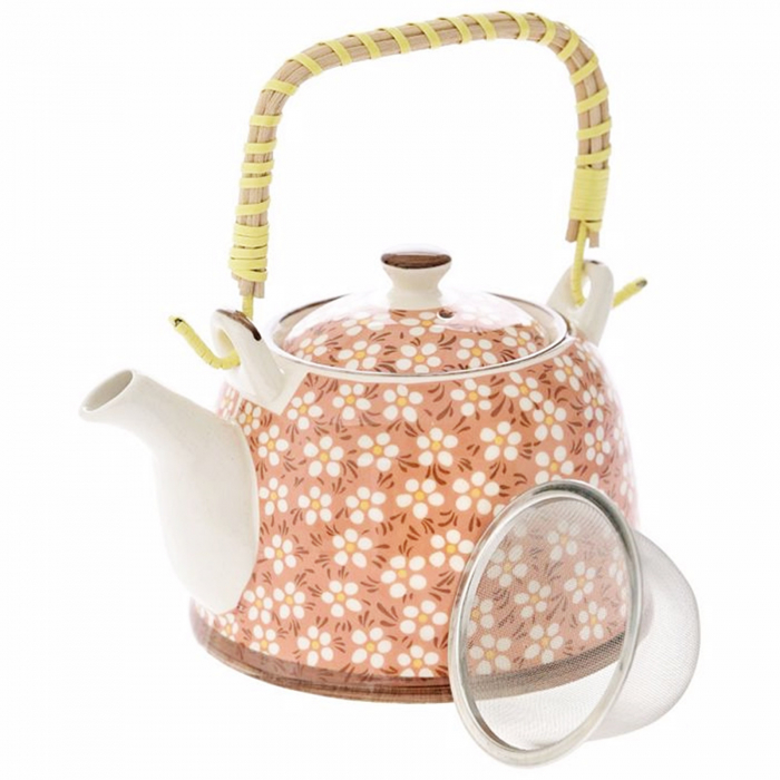 Ceainic cu infuzor DAISY, Roz, 800ml, Portelan [2]