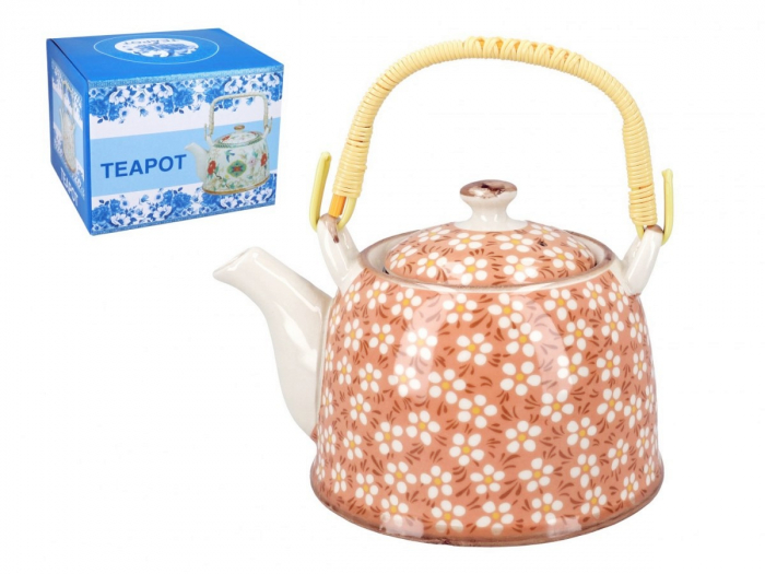 Ceainic cu infuzor DAISY, Roz, 800ml, Portelan [3]