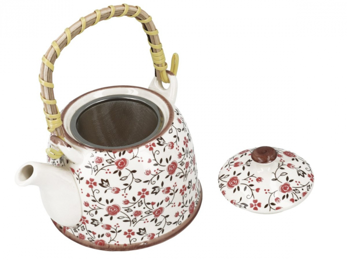 Ceainic cu infuzor YARA, Portocaliu, 800ml, Portelan [2]