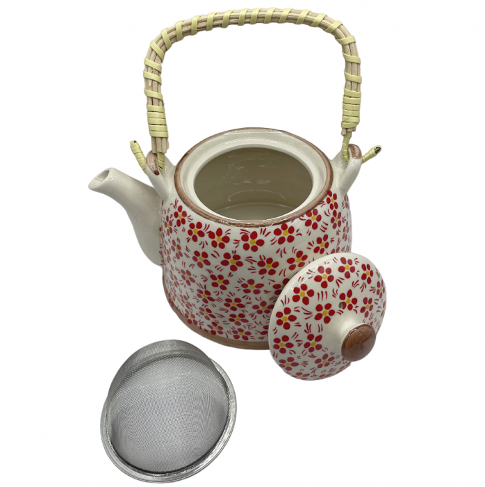 Ceainic cu infuzor DAISY, Rosu, 800ml, Portelan [2]