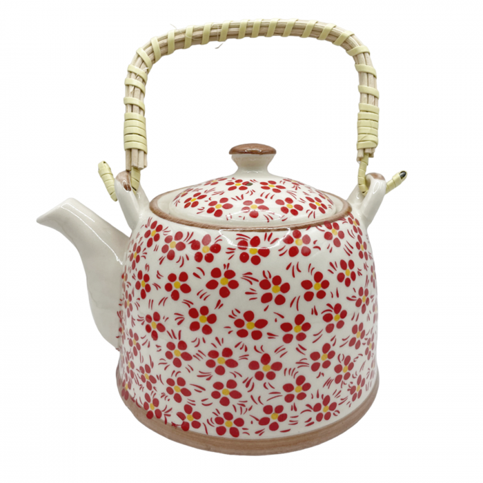 Ceainic cu infuzor DAISY, Rosu, 800ml, Portelan [3]