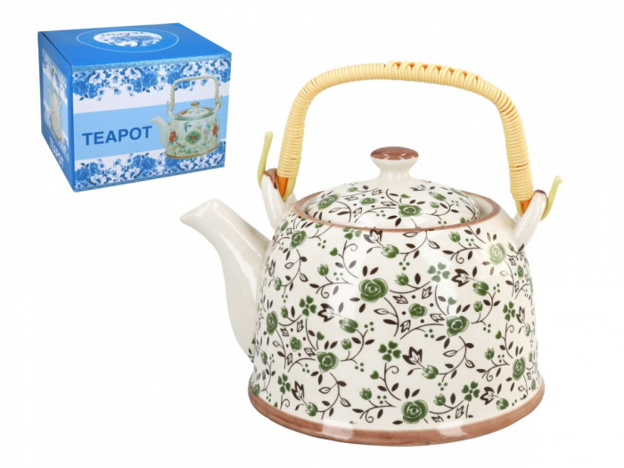 Ceainic cu infuzor YARA, Verde, 800ml, Portelan [3]
