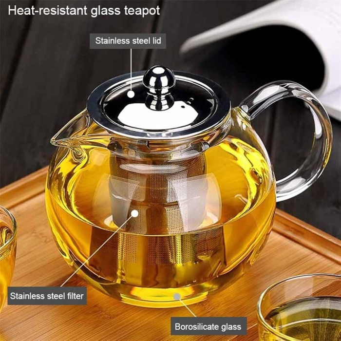 Ceainic FREYA, 650ml, Sticla borosilicata, Cu Infuzor si Capac [2]