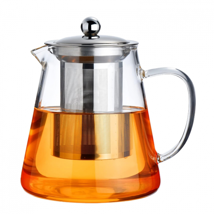 Ceainic de sticla LIAM, 950ml, Infuzor si capac inox [1]
