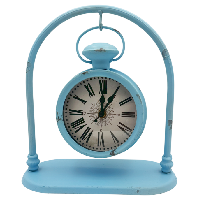Ceas de masă albastru cu suport metalic COMPASS [1]
