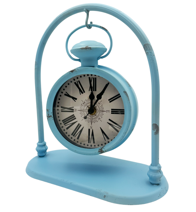 Ceas de masă albastru cu suport metalic COMPASS [2]