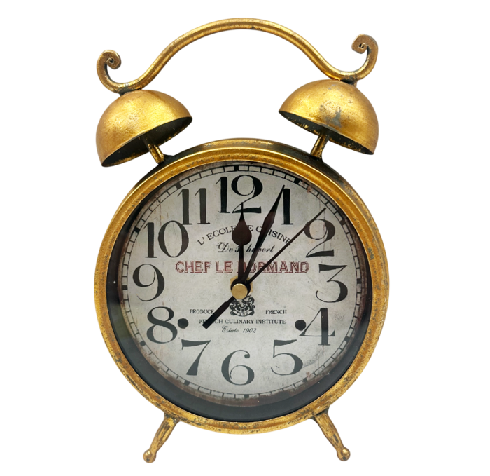 Ceas decorativ vintage LE NORMANDE, Auriu, 13x20cm [2]