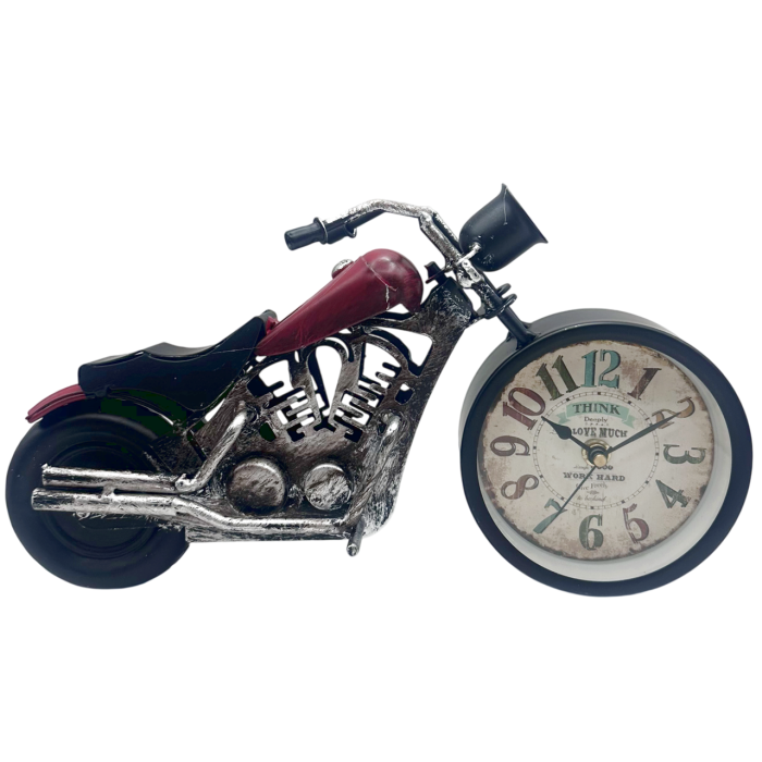 Ceas decorativ motocicleta Vintage ROUTE 66 Rosu [1]