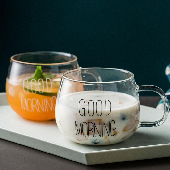 Cana sticla borosilicata GOOD MORNING, 350ml [5]