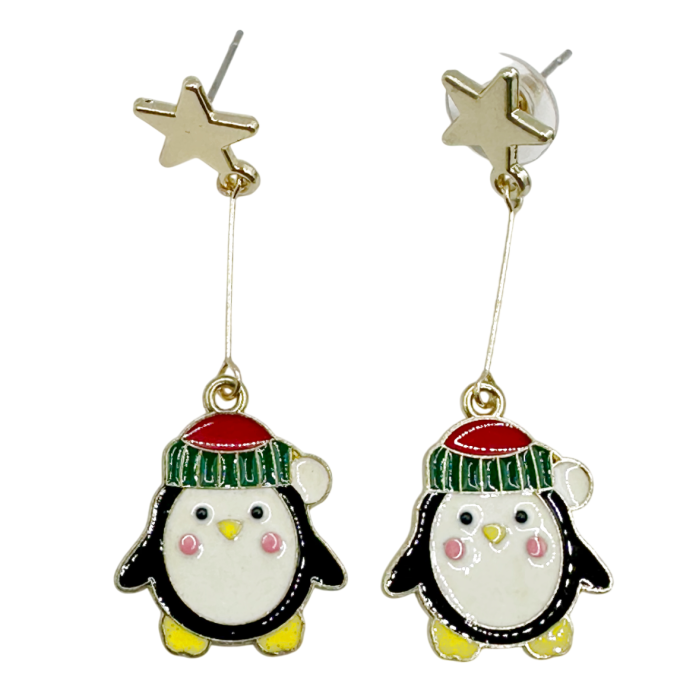 Cercei Craciun cu Pinguin FUNNY [1]