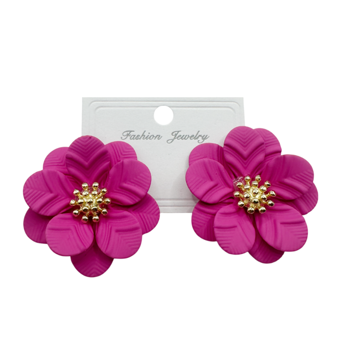 Cercei design floral AMANDA, Fucsia [1]
