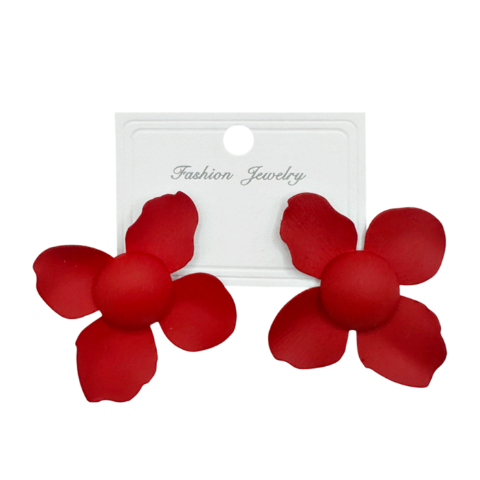 Cercei design floral JESSICA, Rosu [1]