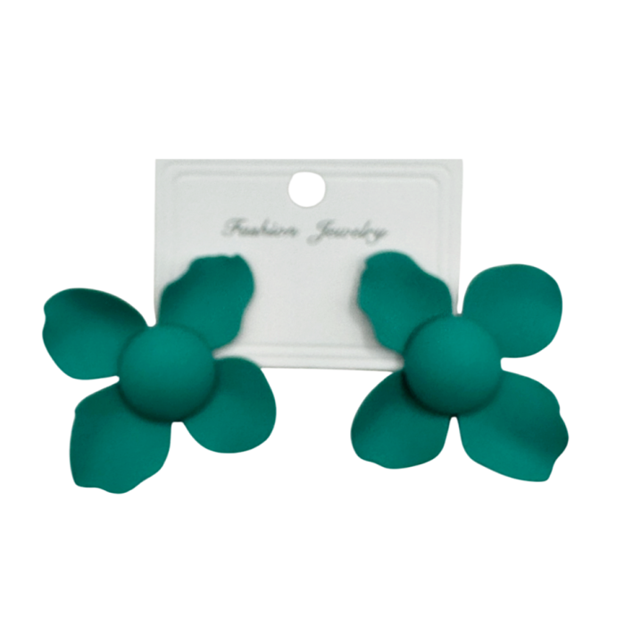 Cercei design floral JESSICA, Verde turcoaz [1]