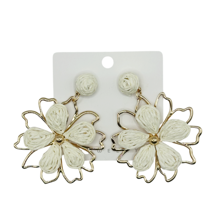 Cercei design floral MAGGY, Alb [4]