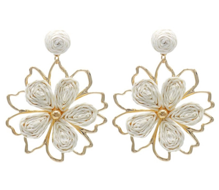 Cercei design floral MAGGY, Alb [3]