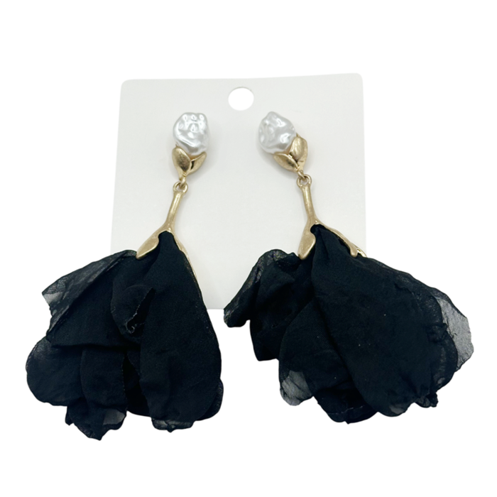 Cercei design floral KIARA, Negru [1]