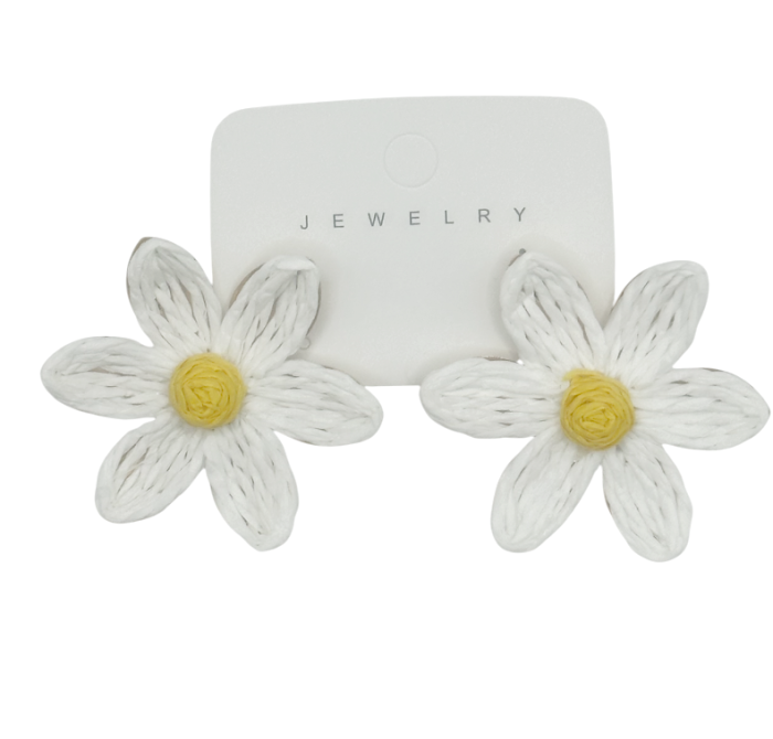 Cercei design floral VALERIE, Alb [3]