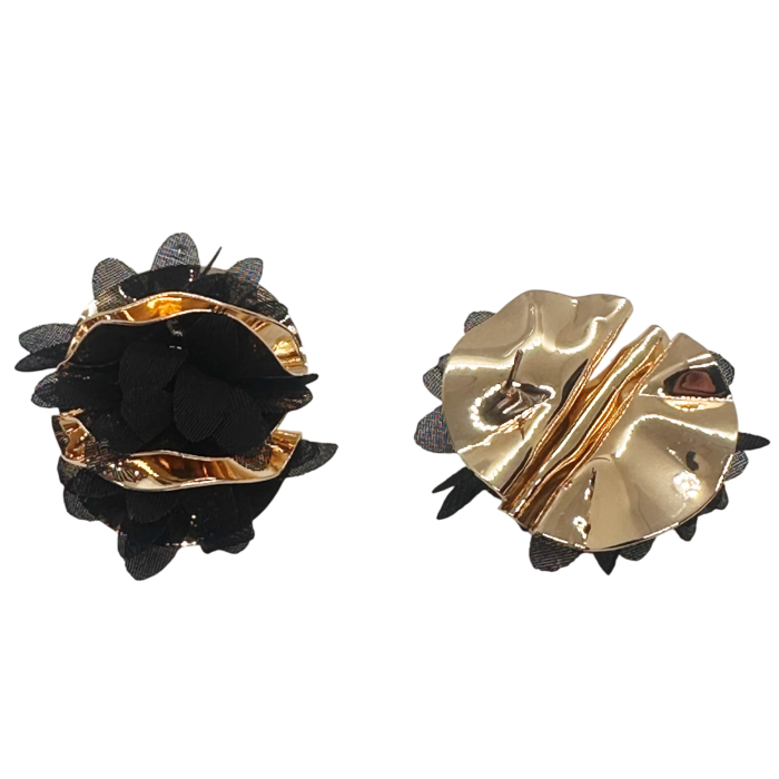 Cercei eleganti BLOSSOM, Negru/ Auriu [3]