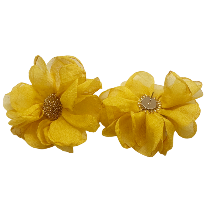 Cercei statement Floare galbena din voal VINTAGE BLOOM [2]
