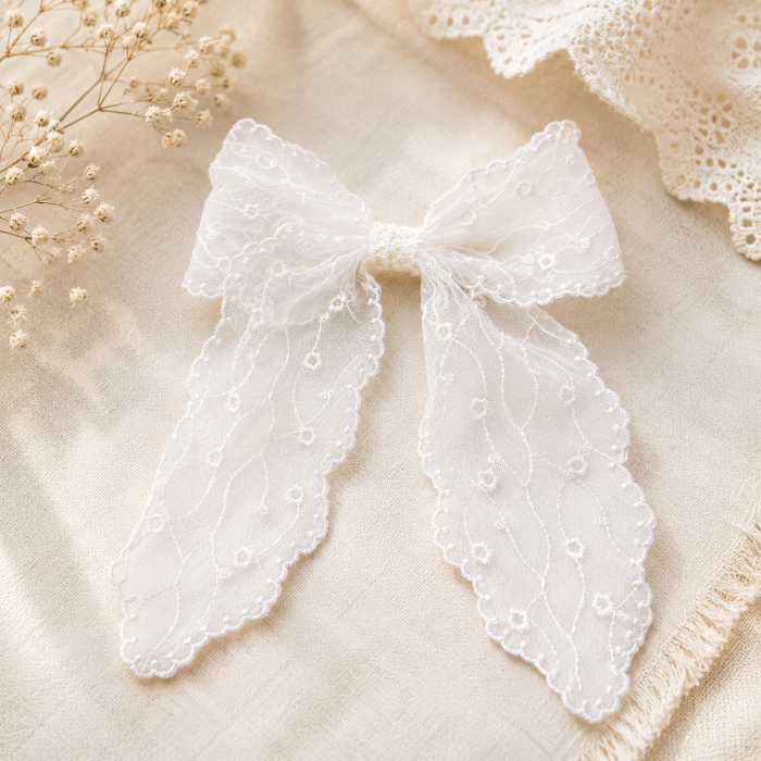Clama de par ROMANTIC - Funda crem din dantela [3]