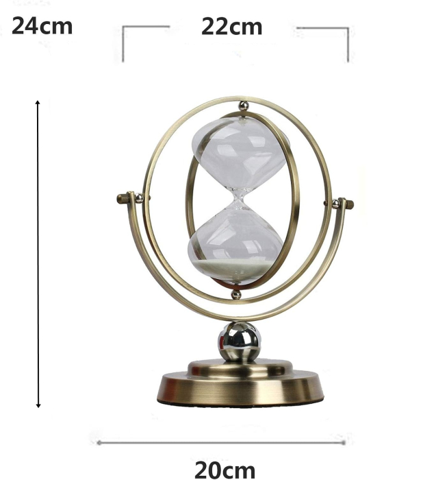 Clepsidra Metalica Eleganta Rotativa LUXURY - 30 minute, Auriu [3]