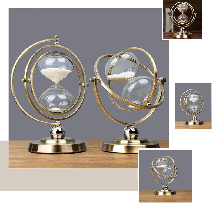 Clepsidra Metalica Eleganta Rotativa LUXURY - 30 minute, Auriu [4]