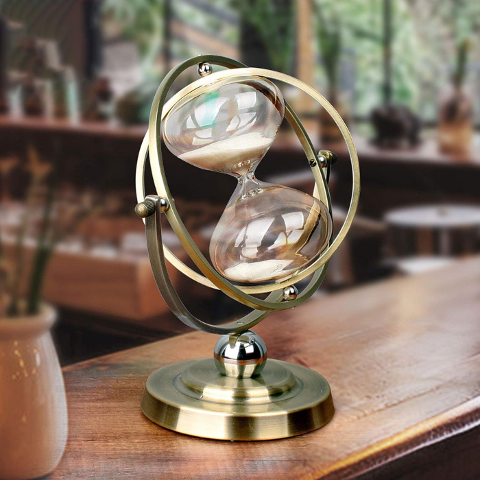 Clepsidra Metalica Eleganta Rotativa LUXURY - 30 minute, Auriu [2]