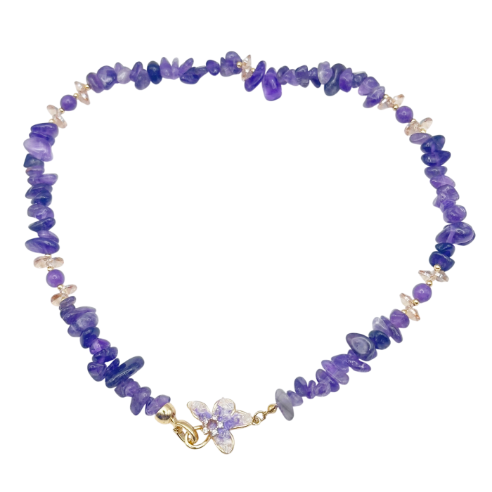 Colier ametist cu fluture – bijuterie mov elegantă și feminină [3]