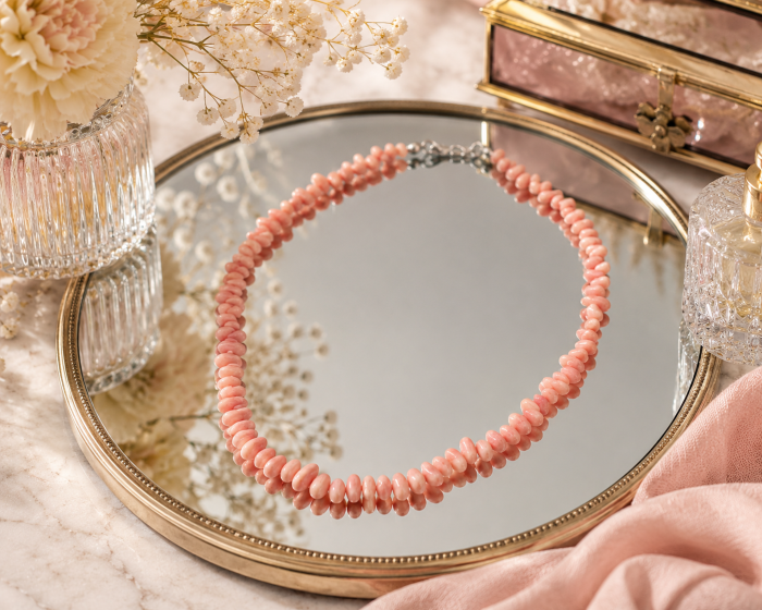 Colier din coral RIVIERA - Roz somon [3]