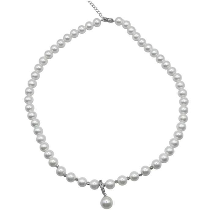 Colier elegant cu perle albe si pandantiv PEARL GRACE [2]