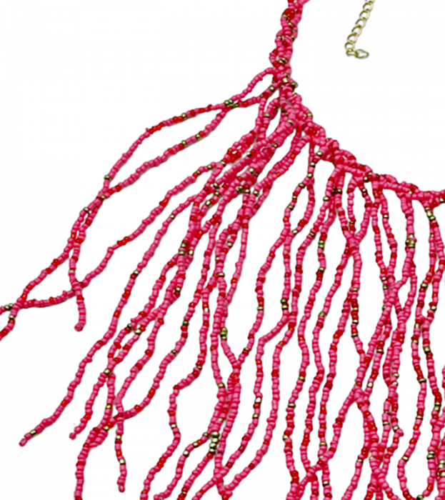 Colier cu margele de nisip BAHAMAS, Fucsia [2]